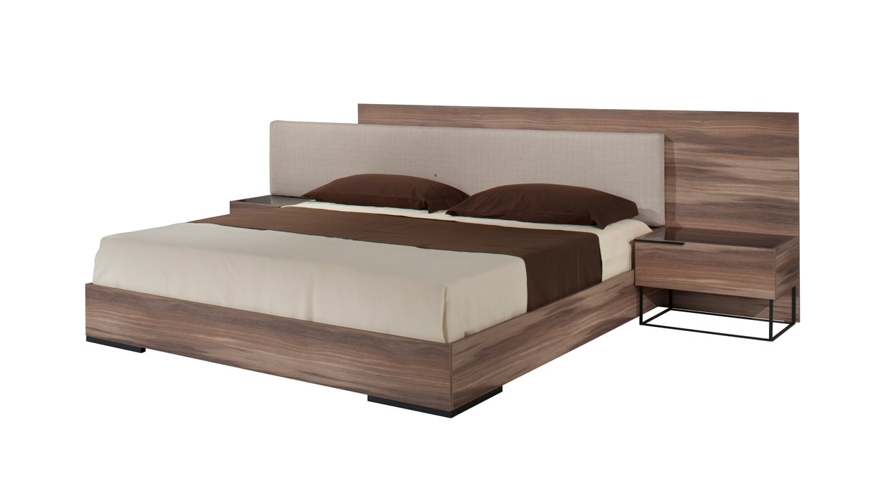 Nova Domus Matteo - Italian Modern Walnut & Fabric Bed-Bed-VIG-Wall2Wall Furnishings