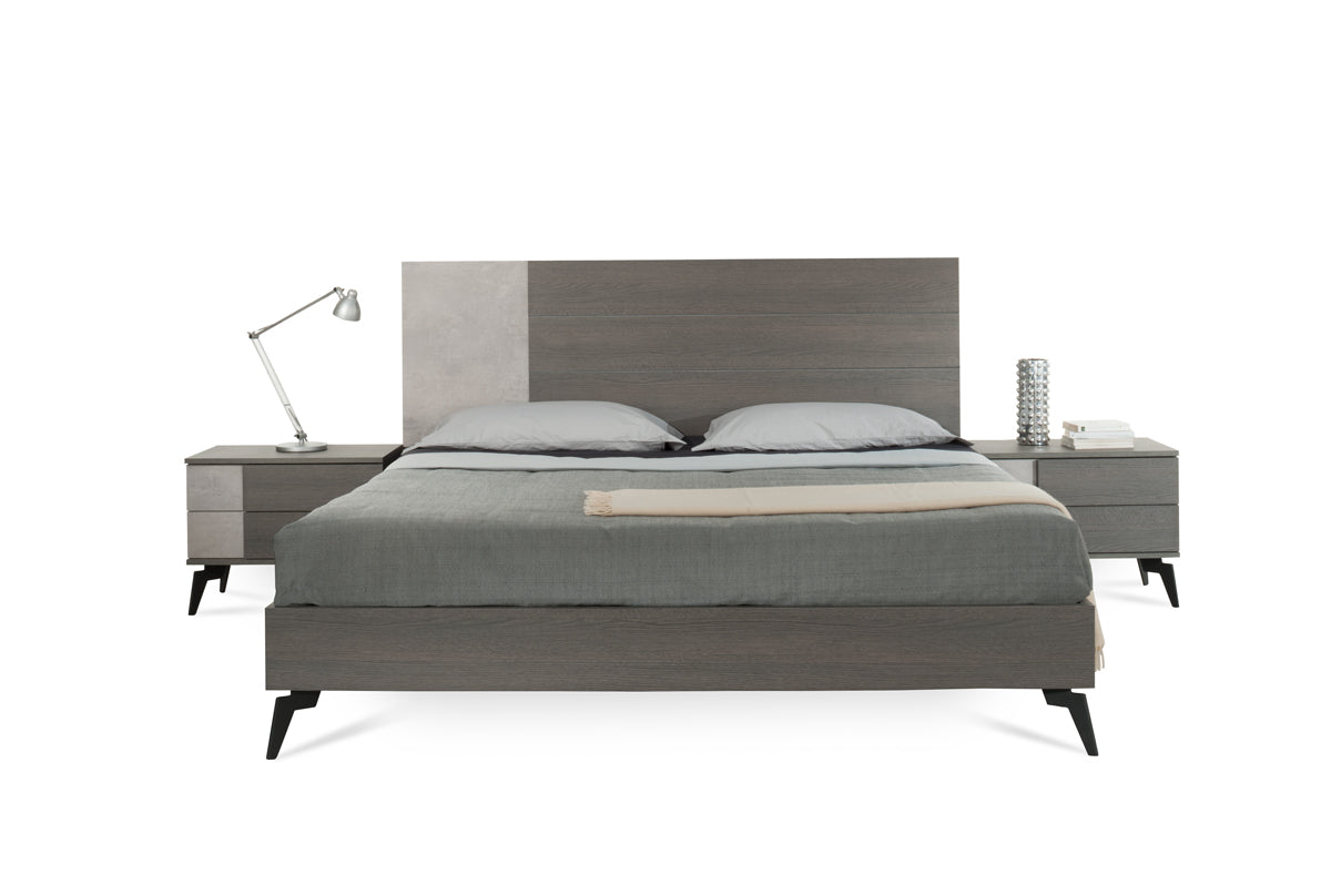 Nova Domus Palermo Italian Modern Faux Concrete & Grey Bed-Bed-VIG-Wall2Wall Furnishings