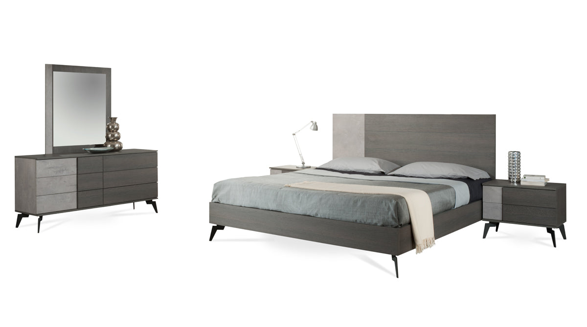 Nova Domus Palermo Italian Modern Faux Concrete & Grey Bed-Bed-VIG-Wall2Wall Furnishings