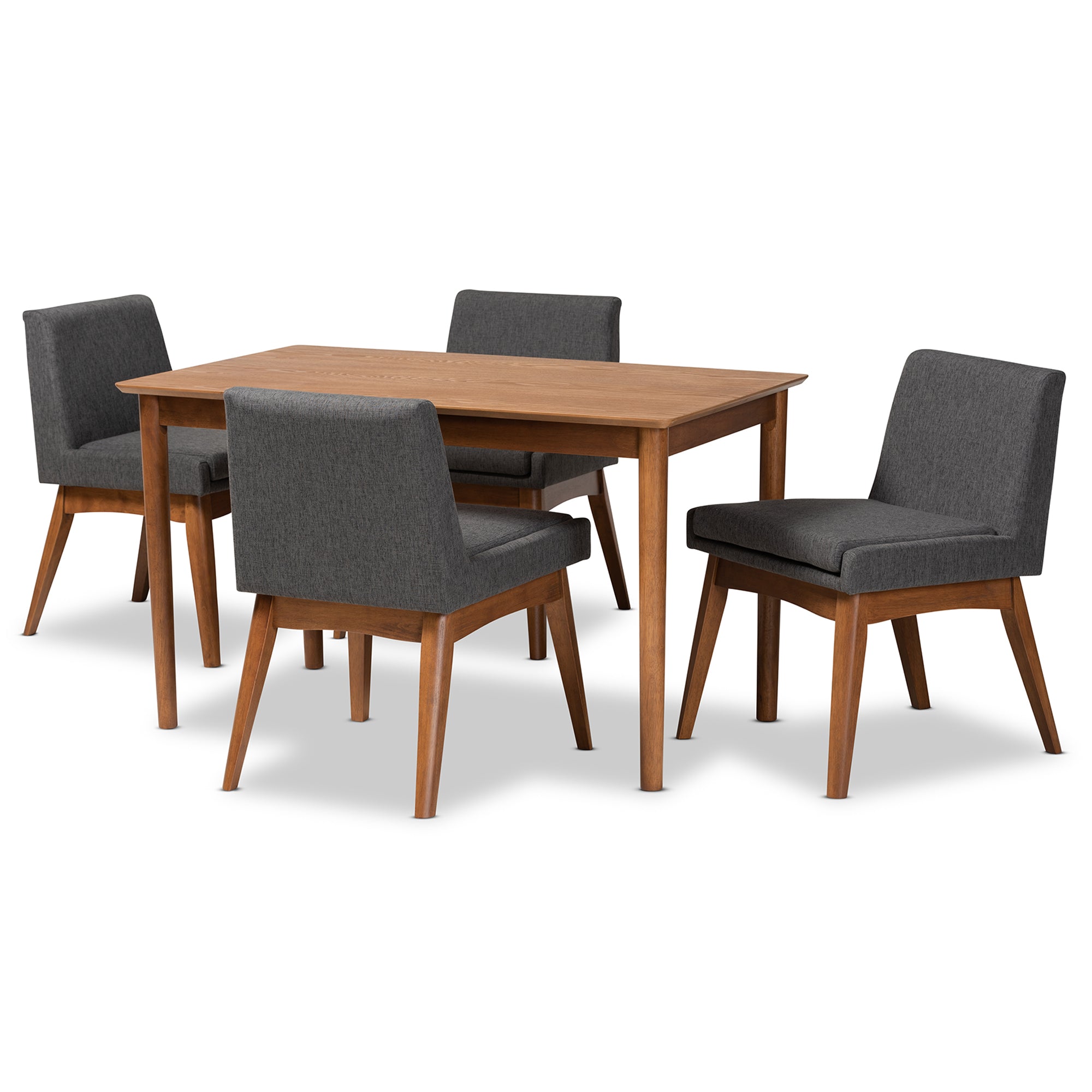 Nexus Mid-Century Table & Dining Chairs-Dining Set-Baxton Studio - WI-Wall2Wall Furnishings