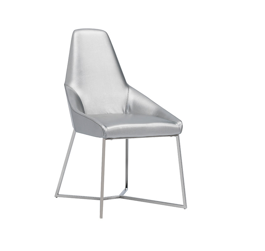 Modrest Sarah Modern Pearl Grey Leatherette Dining Chair (Set of 2)-Dining Chair-VIG-Wall2Wall Furnishings