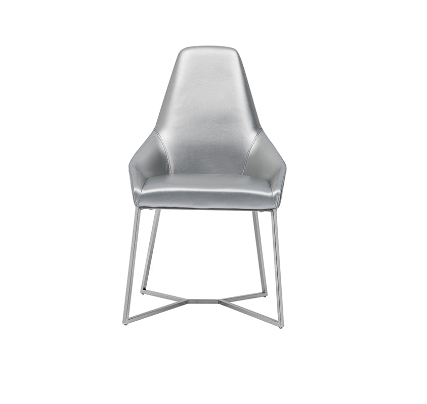 Modrest Sarah Modern Pearl Grey Leatherette Dining Chair (Set of 2)-Dining Chair-VIG-Wall2Wall Furnishings