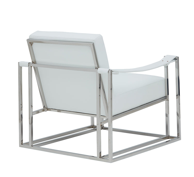Modrest Larson Modern White Leatherette Accent Chair-Lounge Chair-VIG-Wall2Wall Furnishings