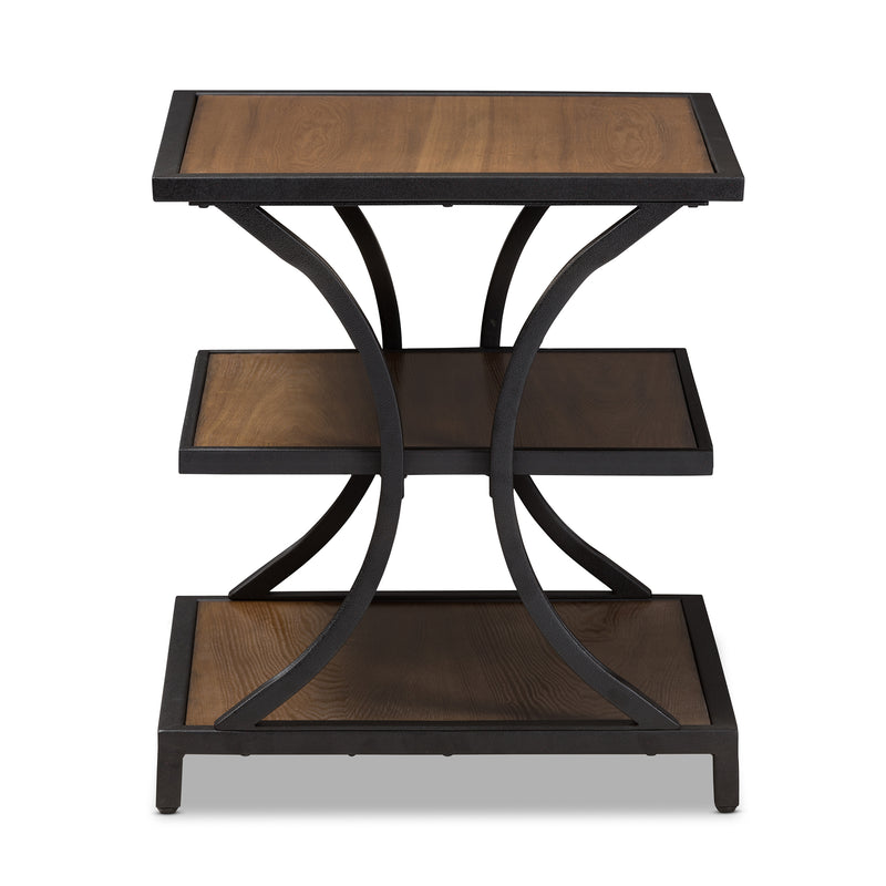 Lancashire Rustic Industrial End Table-End Table-Baxton Studio - WI-Wall2Wall Furnishings