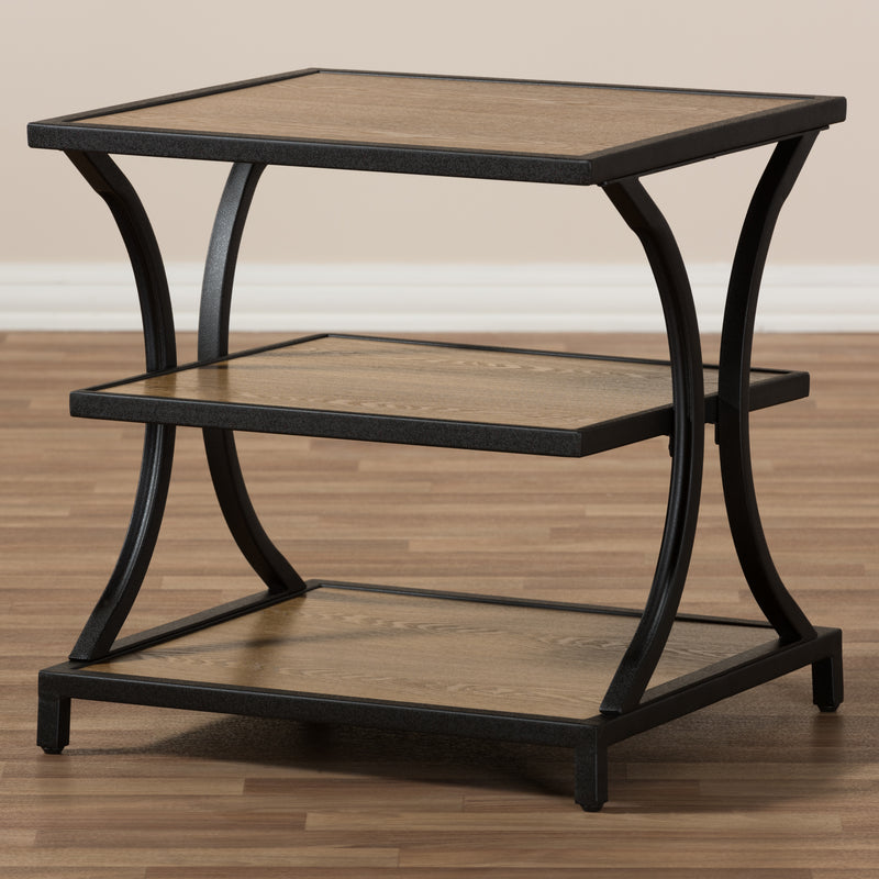 Lancashire Rustic Industrial End Table-End Table-Baxton Studio - WI-Wall2Wall Furnishings