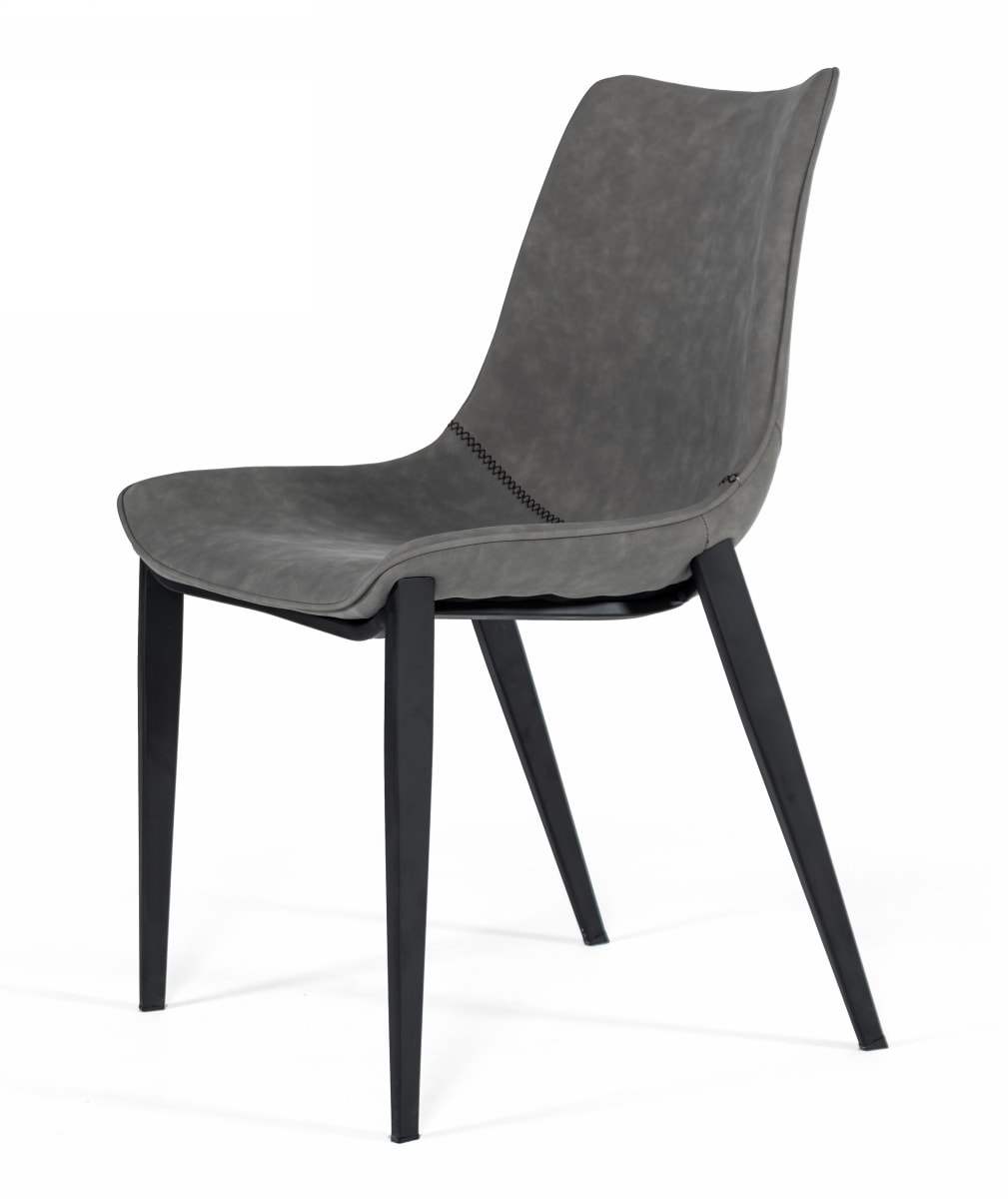 Modrest Frasier - Modern Grey Eco-Leather Dining Chair (Set of 2 )-Dining Chair-VIG-Wall2Wall Furnishings