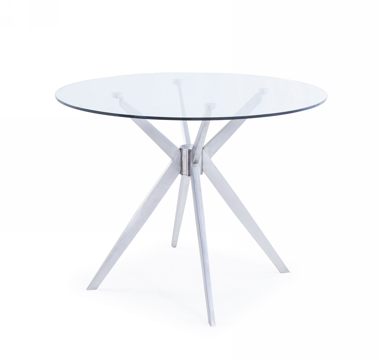 Modrest Dallas - Modern Brushed Stainless Steel Dining Table-Dining Table-VIG-Wall2Wall Furnishings