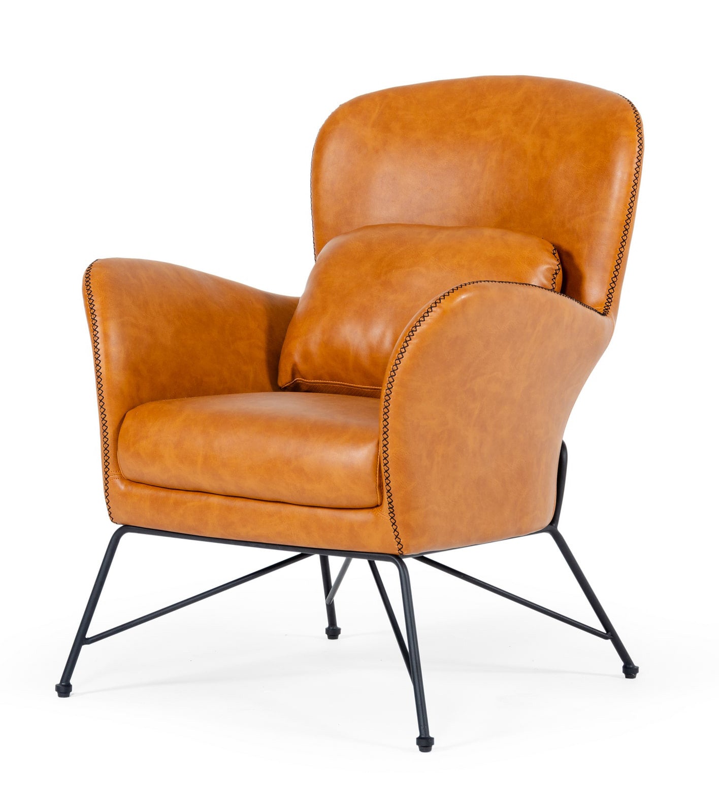 Modrest Kirk - Modern Brown Eco-Leather Accent Chair-Lounge Chair-VIG-Wall2Wall Furnishings