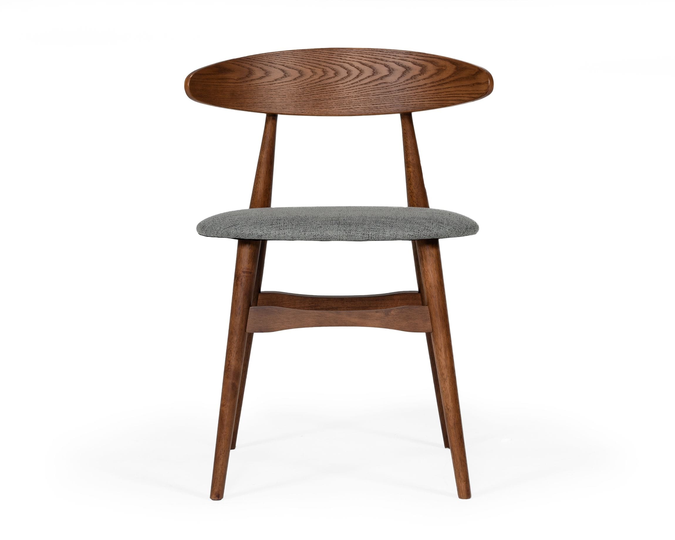 Modrest Prospect - Modern Grey Fabric & Walnut Dining Chair (Set of 2)-Dining Chair-VIG-Wall2Wall Furnishings