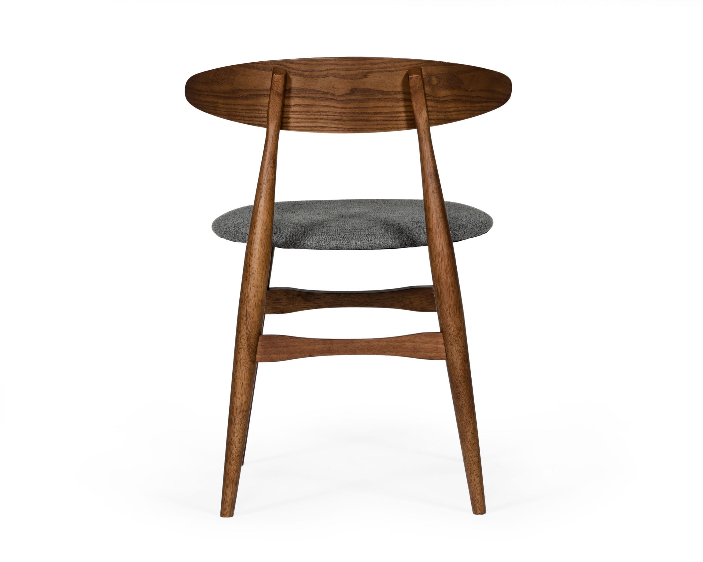 Modrest Prospect - Modern Grey Fabric & Walnut Dining Chair (Set of 2)-Dining Chair-VIG-Wall2Wall Furnishings