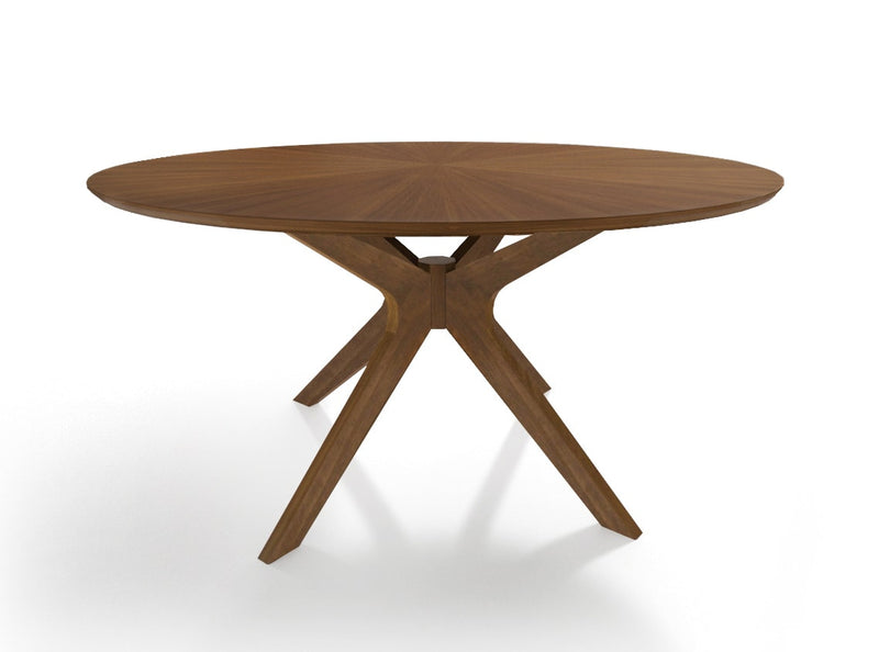 Modrest Prospect - Modern Round Walnut Dining Table-Dining Table-VIG-Wall2Wall Furnishings