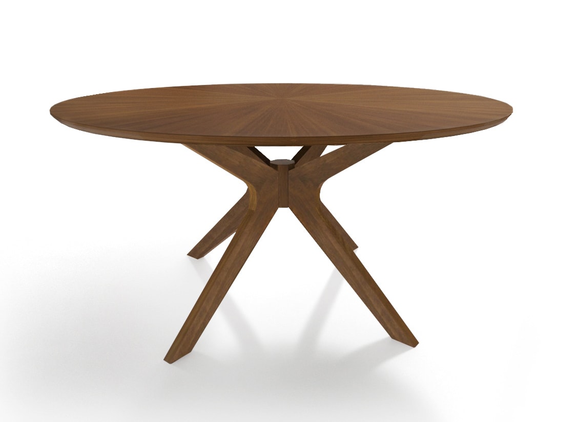 Modrest Prospect - Modern 47" Round Walnut Dining Table-Dining Table-VIG-Wall2Wall Furnishings