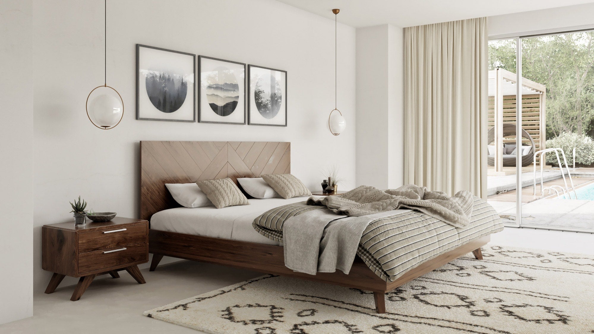 Nova Domus Soren - Modern Walnut Bed-Bed-VIG-Wall2Wall Furnishings