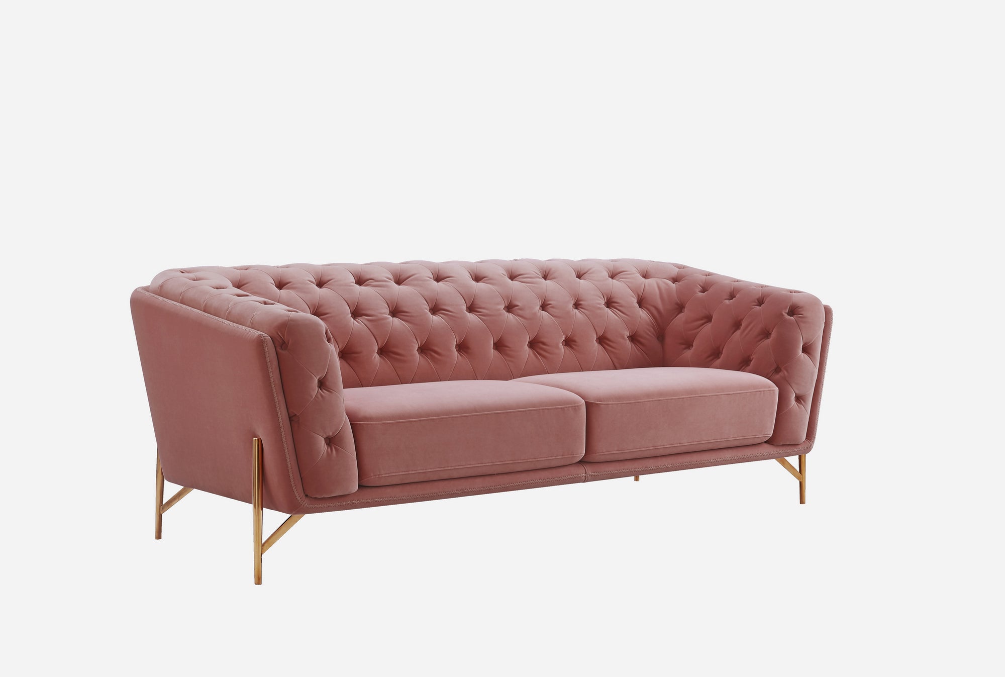 Divani Casa Aiken - Modern Salmon Velvet Sofa-Sofa-VIG-Wall2Wall Furnishings