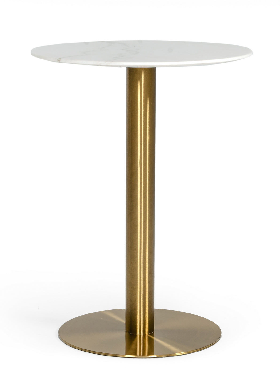 Modrest Fairway - Glam White Marble and Brushed Gold Bar Table-Bar Table-VIG-Wall2Wall Furnishings