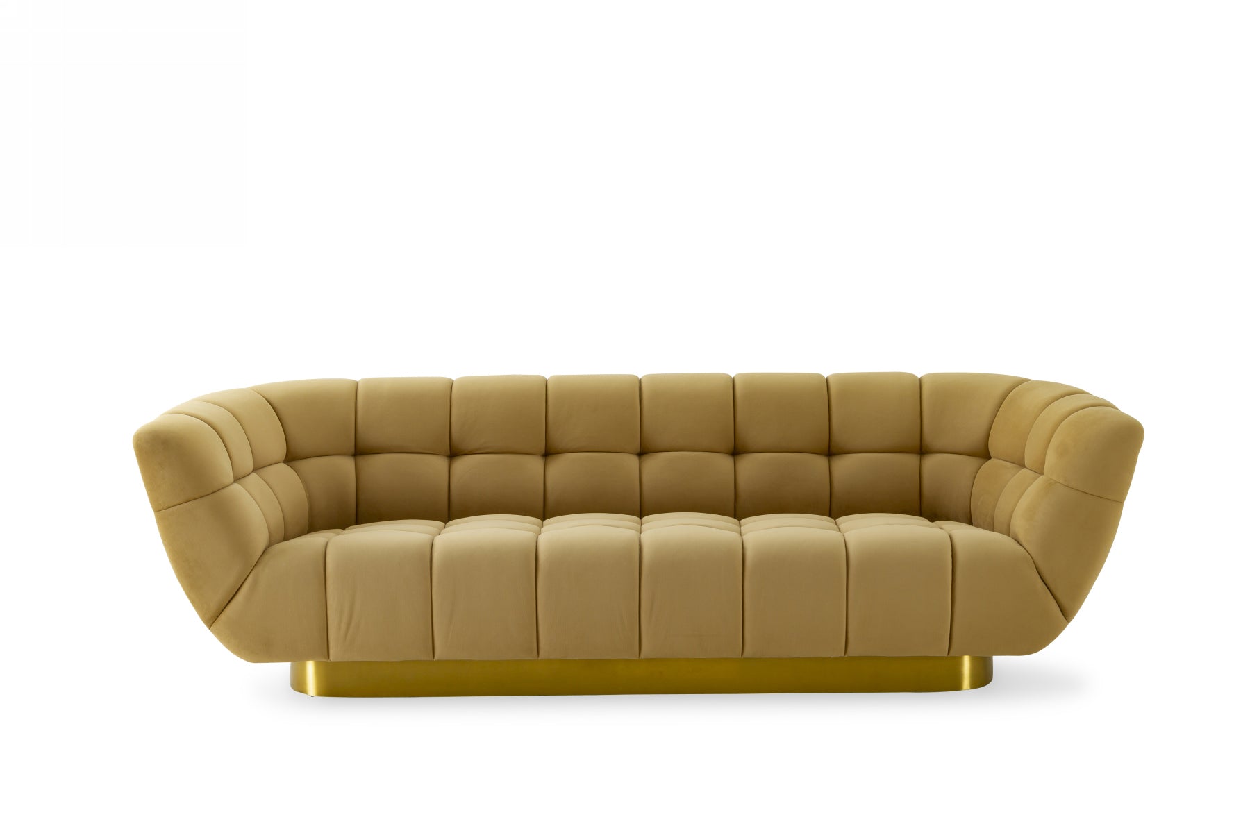Divani Casa Granby - Glam Mustard and Gold Fabric Sofa-Sofa-VIG-Wall2Wall Furnishings