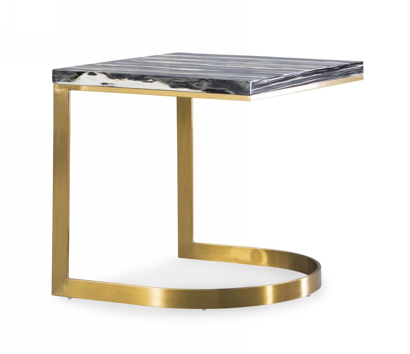 Modrest Greely - Glam Black and Gold Marble End Table-End Table-VIG-Wall2Wall Furnishings