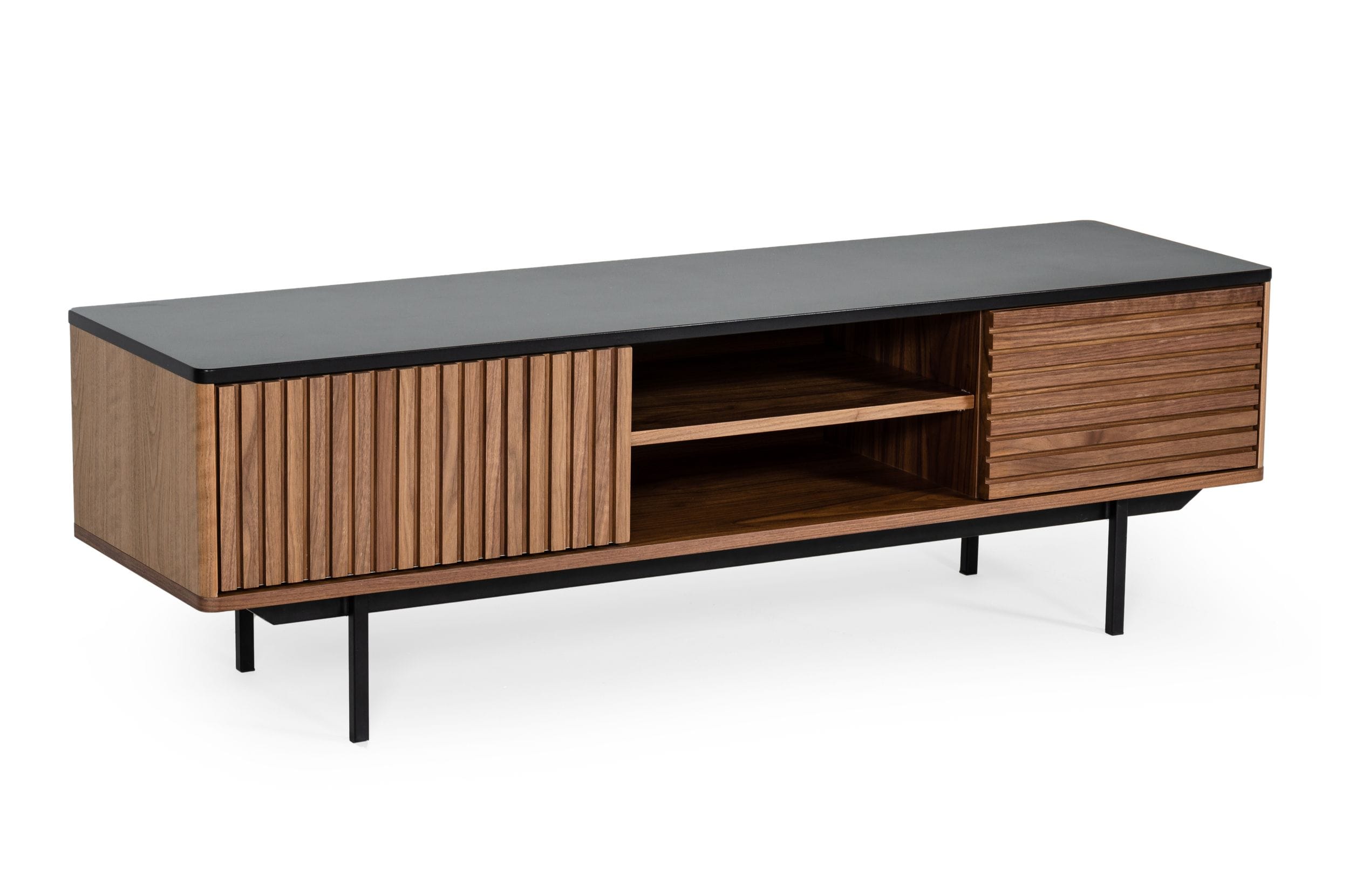 Modrest Maggie - Modern Walnut and Grey TV Stand-TV Stand-VIG-Wall2Wall Furnishings