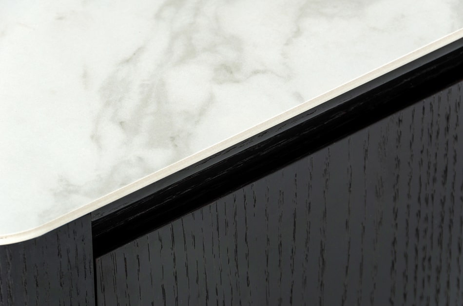 Modrest Peak - Modern White Ceramic/Black Oak/Rosegold Buffet-Buffet-VIG-Wall2Wall Furnishings