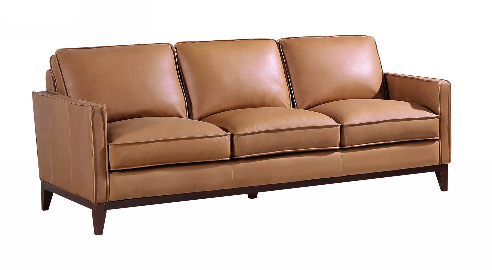 Divani Casa Naylor - Modern Brown Italian Leather Split Sofa-Sofa-VIG-Wall2Wall Furnishings