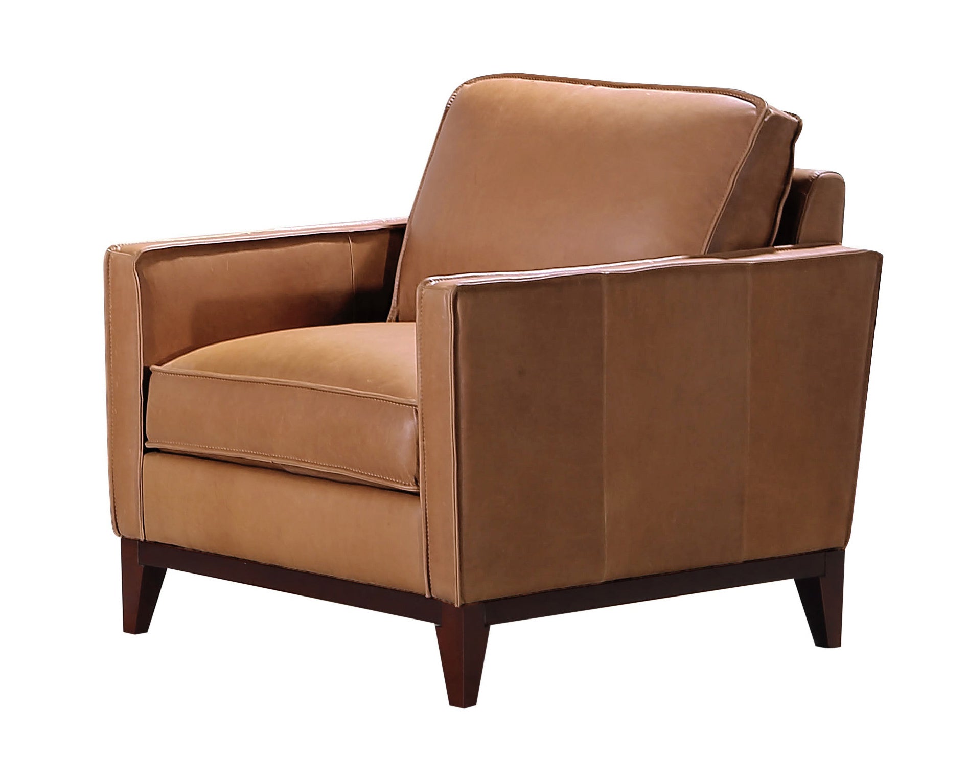 Divani Casa Naylor - Modern Brown Italian Leather Split Chair-Arm Chair-VIG-Wall2Wall Furnishings