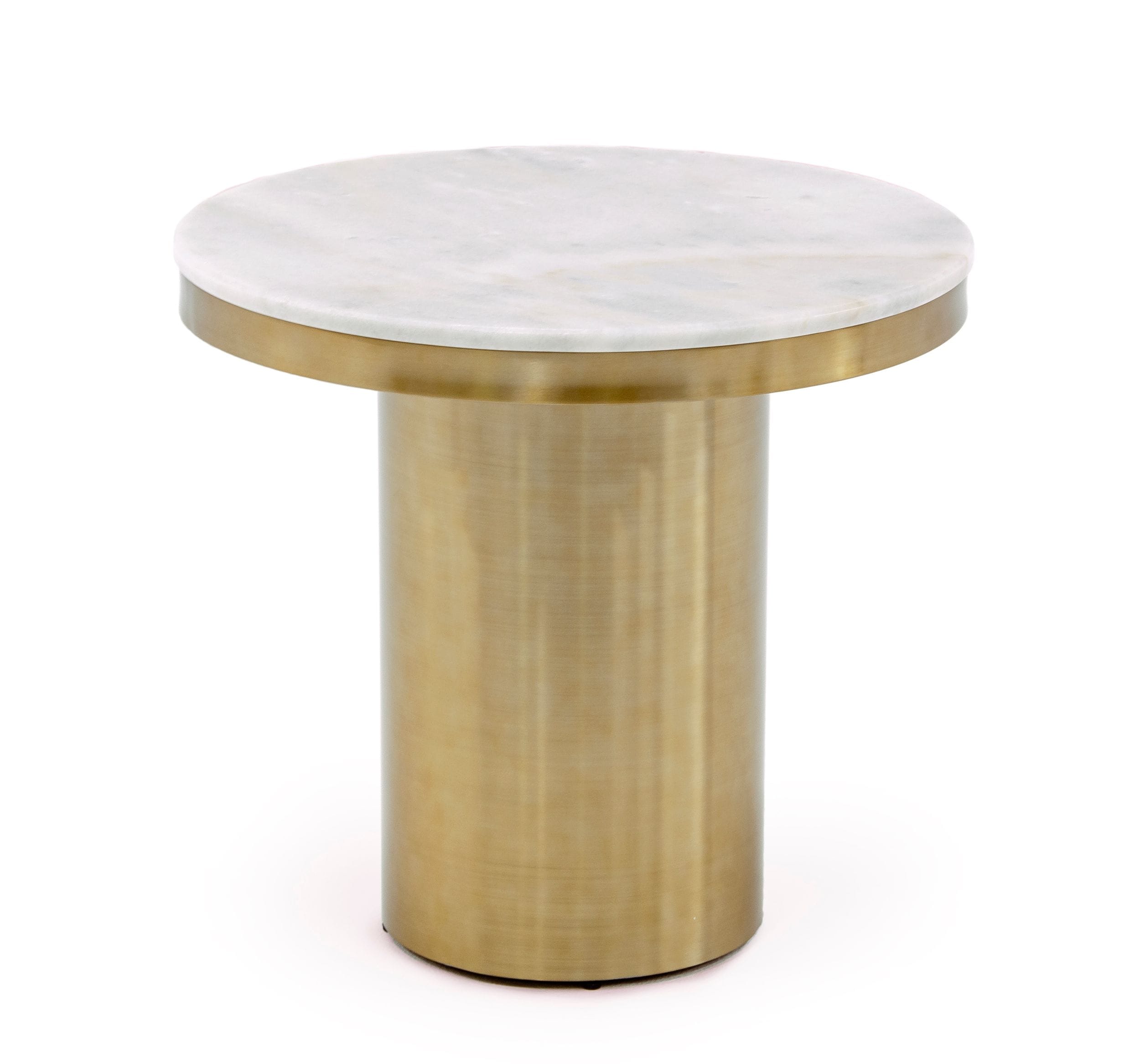 Modrest Rocky - Glam White & Gold End Table-End Table-VIG-Wall2Wall Furnishings