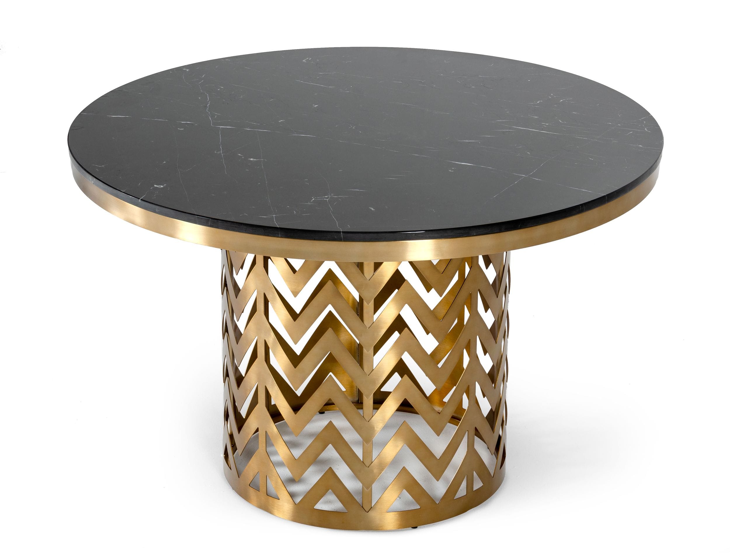 Modrest Kowal - Glam Black Marble Dining Table-Dining Table-VIG-Wall2Wall Furnishings