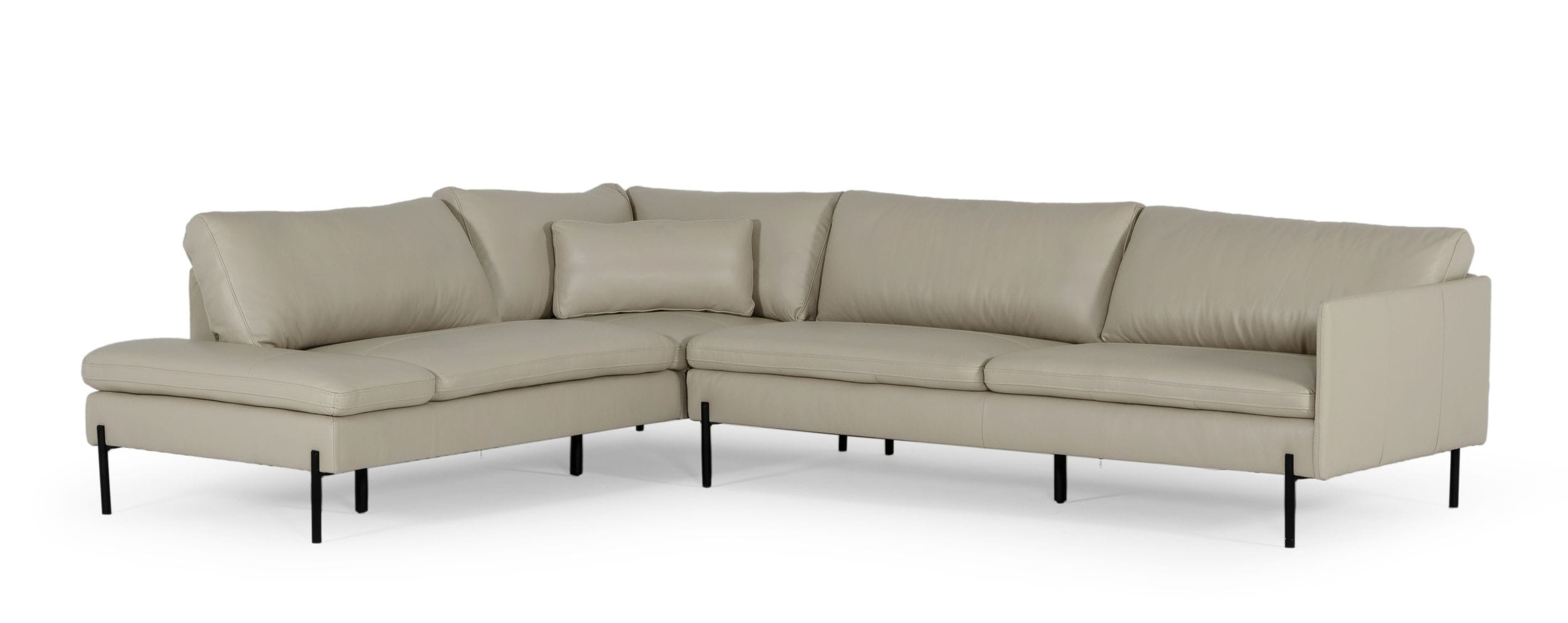 Divani Casa Sherry - Modern Grey Leather Left Facing Sectional Sofa-Sectional Sofa-VIG-Wall2Wall Furnishings