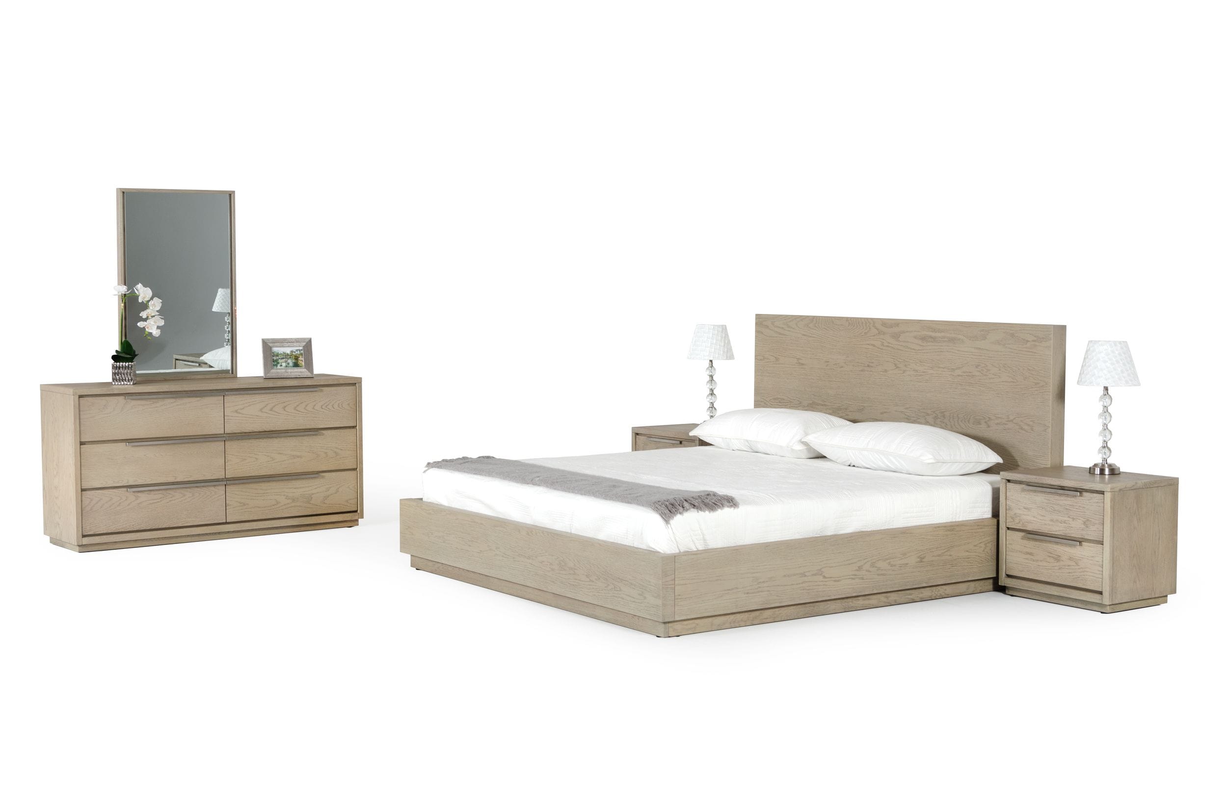 Modrest Samson - Contemporary Grey and Silver Bed-Bed-VIG-Wall2Wall Furnishings