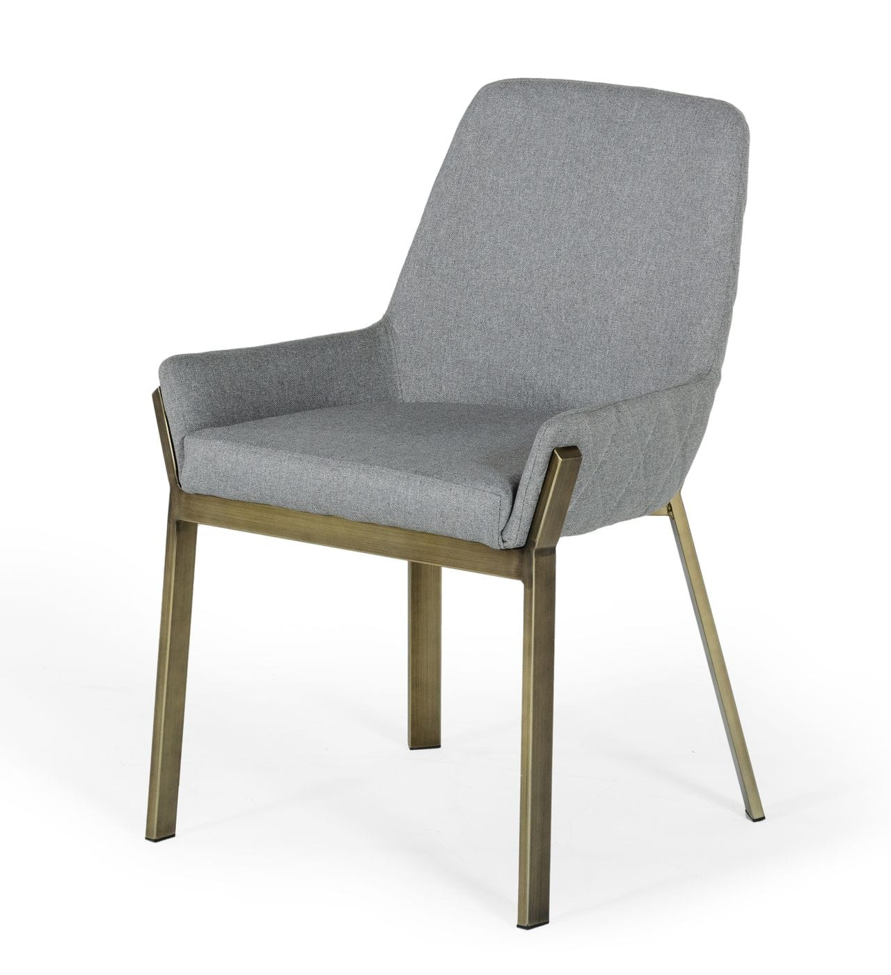 Modrest Ganon - Modern Grey & Antique Brass Dining Chair-Dining Chair-VIG-Wall2Wall Furnishings