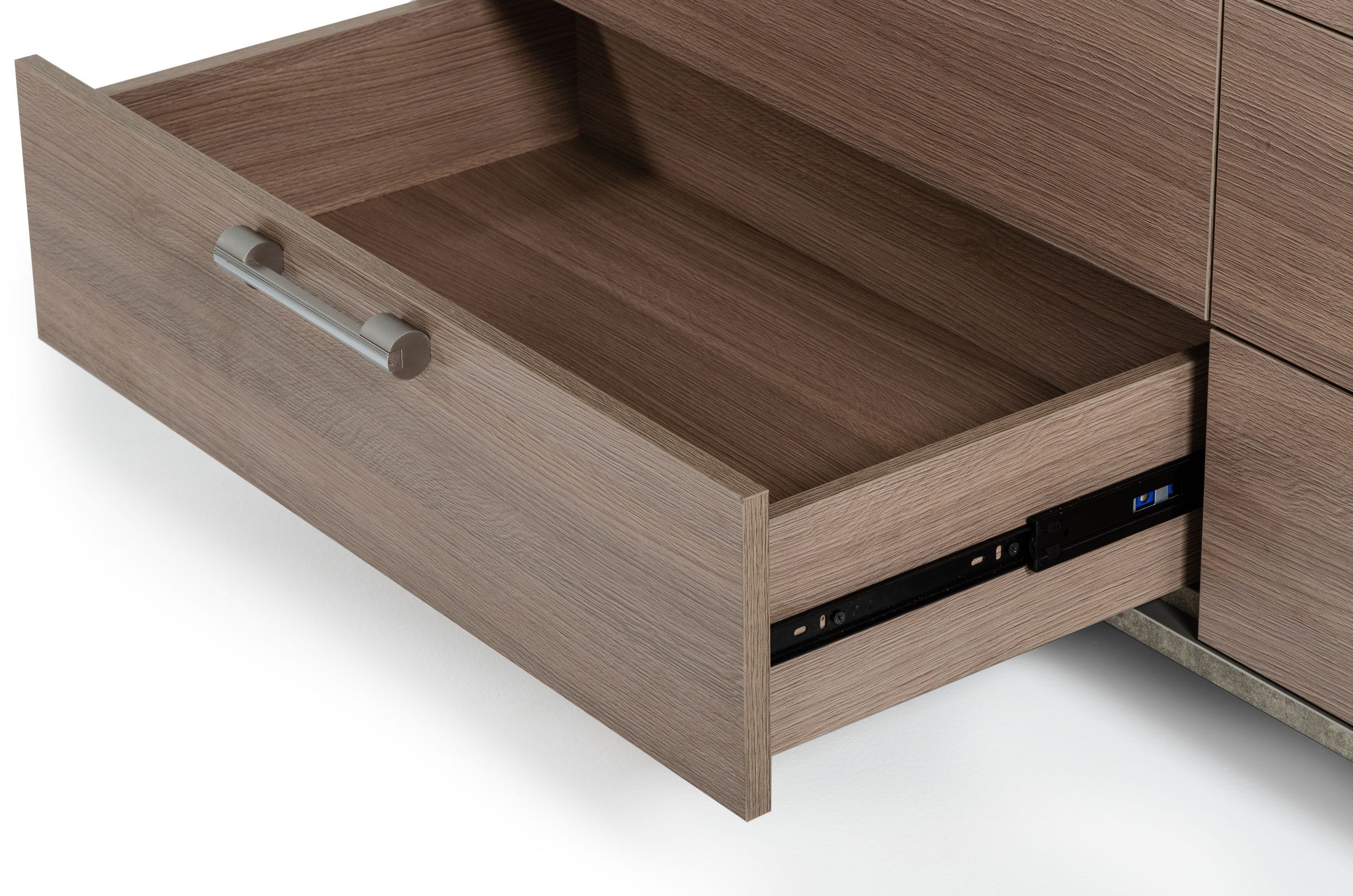 Nova Domus Boston - Modern Brown Oak & Brushed Stainless Steel Dresser-Dresser-VIG-Wall2Wall Furnishings