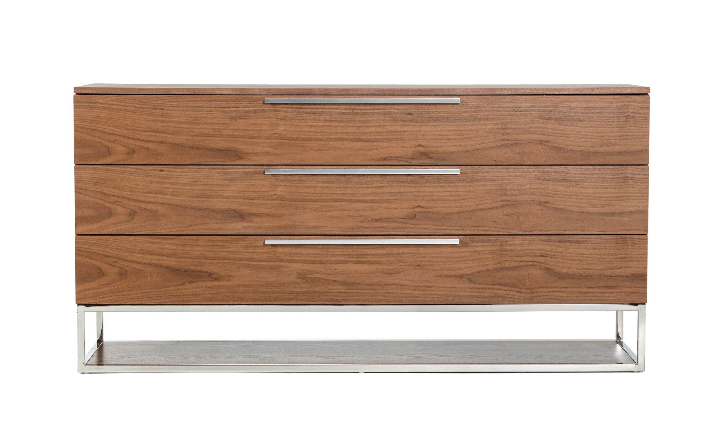 Modrest Heloise - Contemporary Walnut & Stainless Steel Dresser-Dresser-VIG-Wall2Wall Furnishings