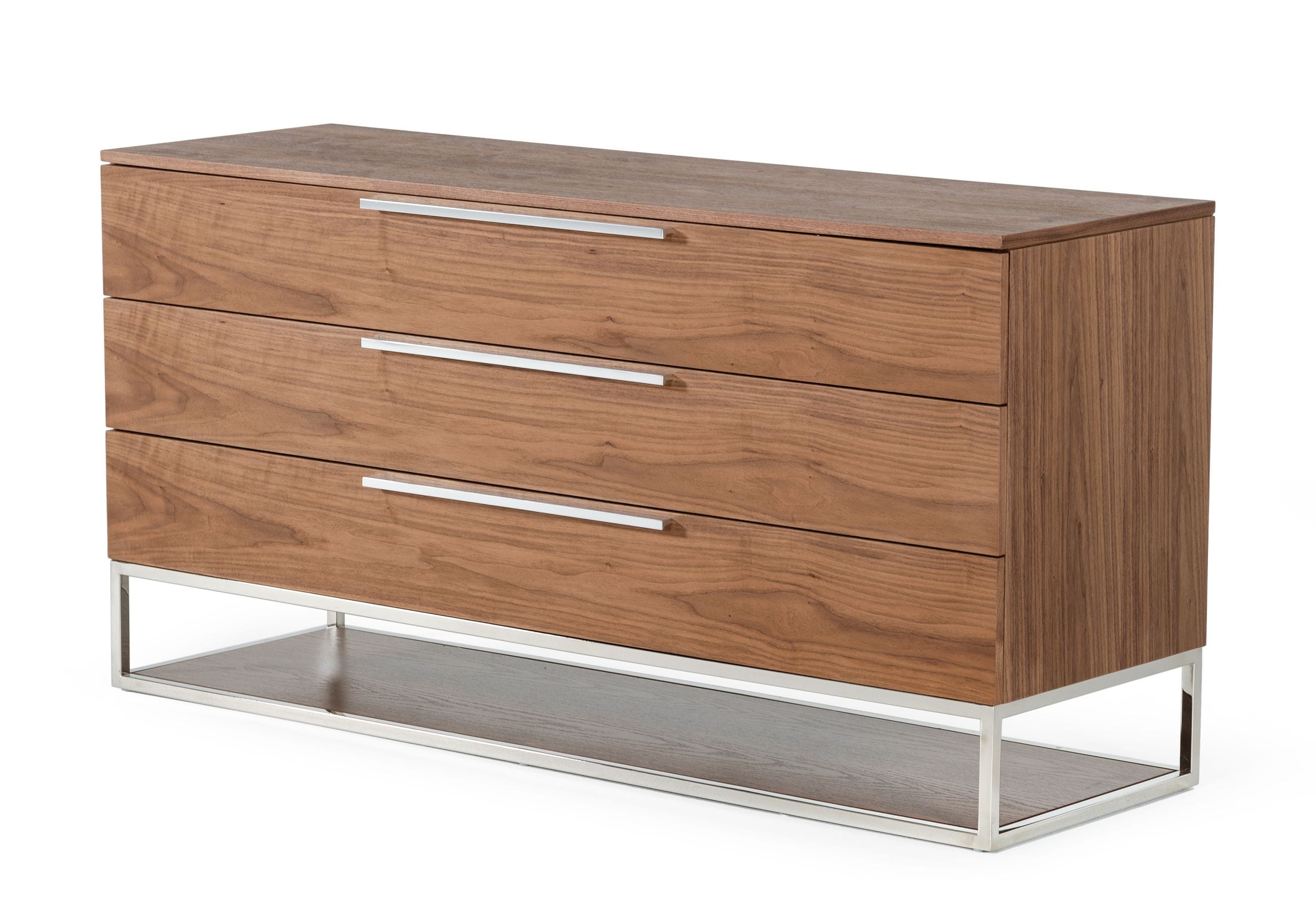 Modrest Heloise - Contemporary Walnut & Stainless Steel Dresser-Dresser-VIG-Wall2Wall Furnishings