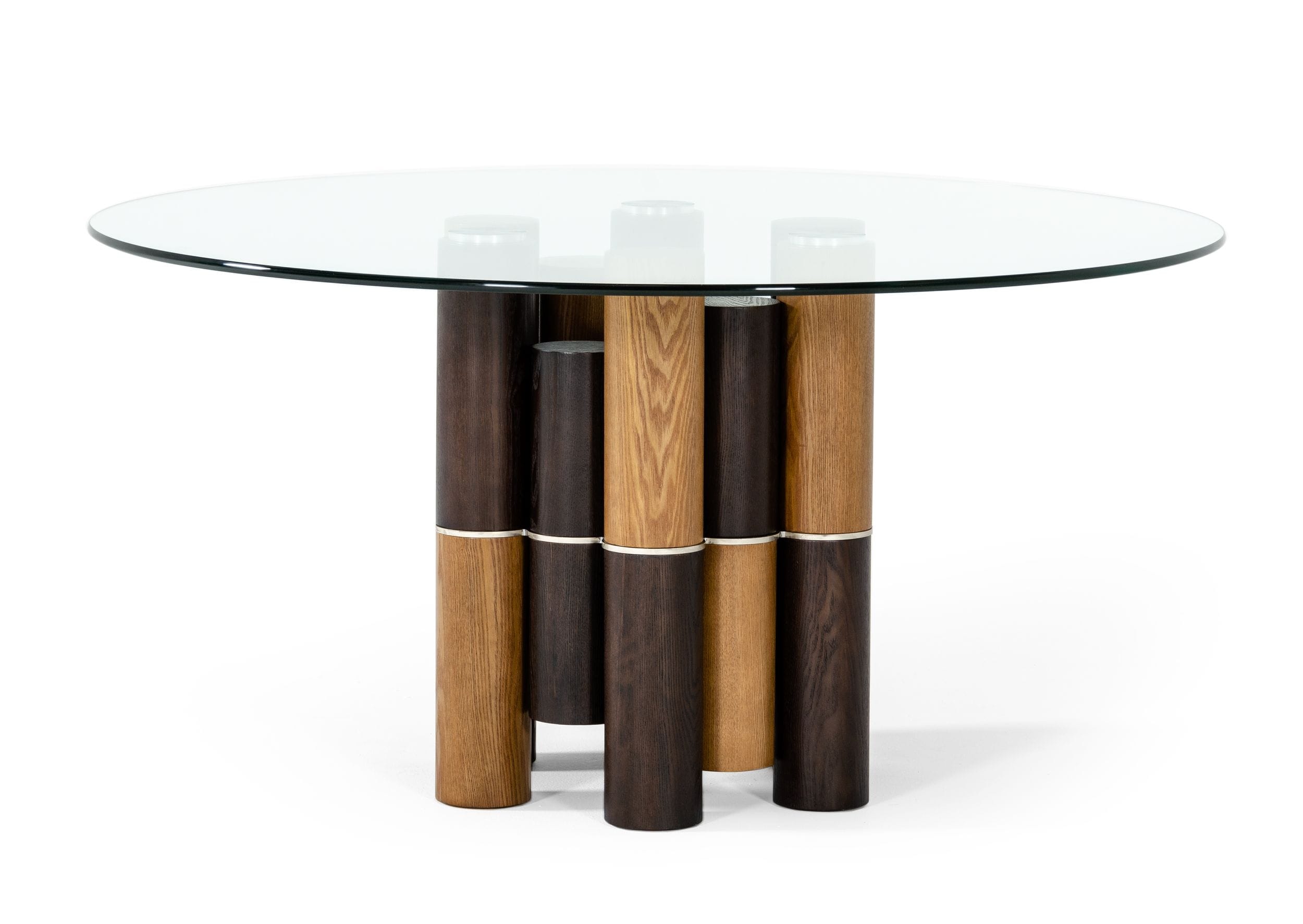 Modrest Greta - Modern Glass & Walnut Dining Table-Dining Table-VIG-Wall2Wall Furnishings