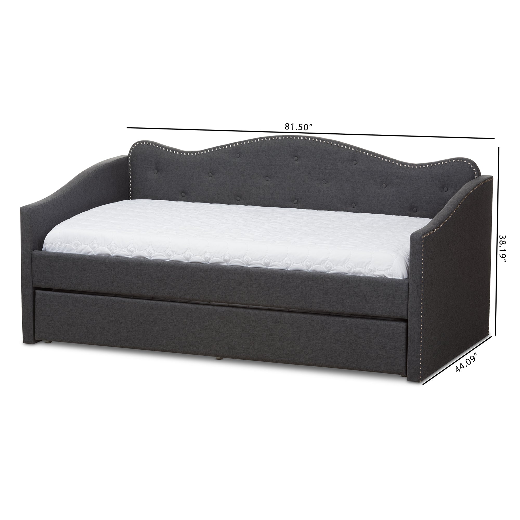 Kaija Contemporary Daybed with Trundle-Daybed-Baxton Studio - WI-Wall2Wall Furnishings
