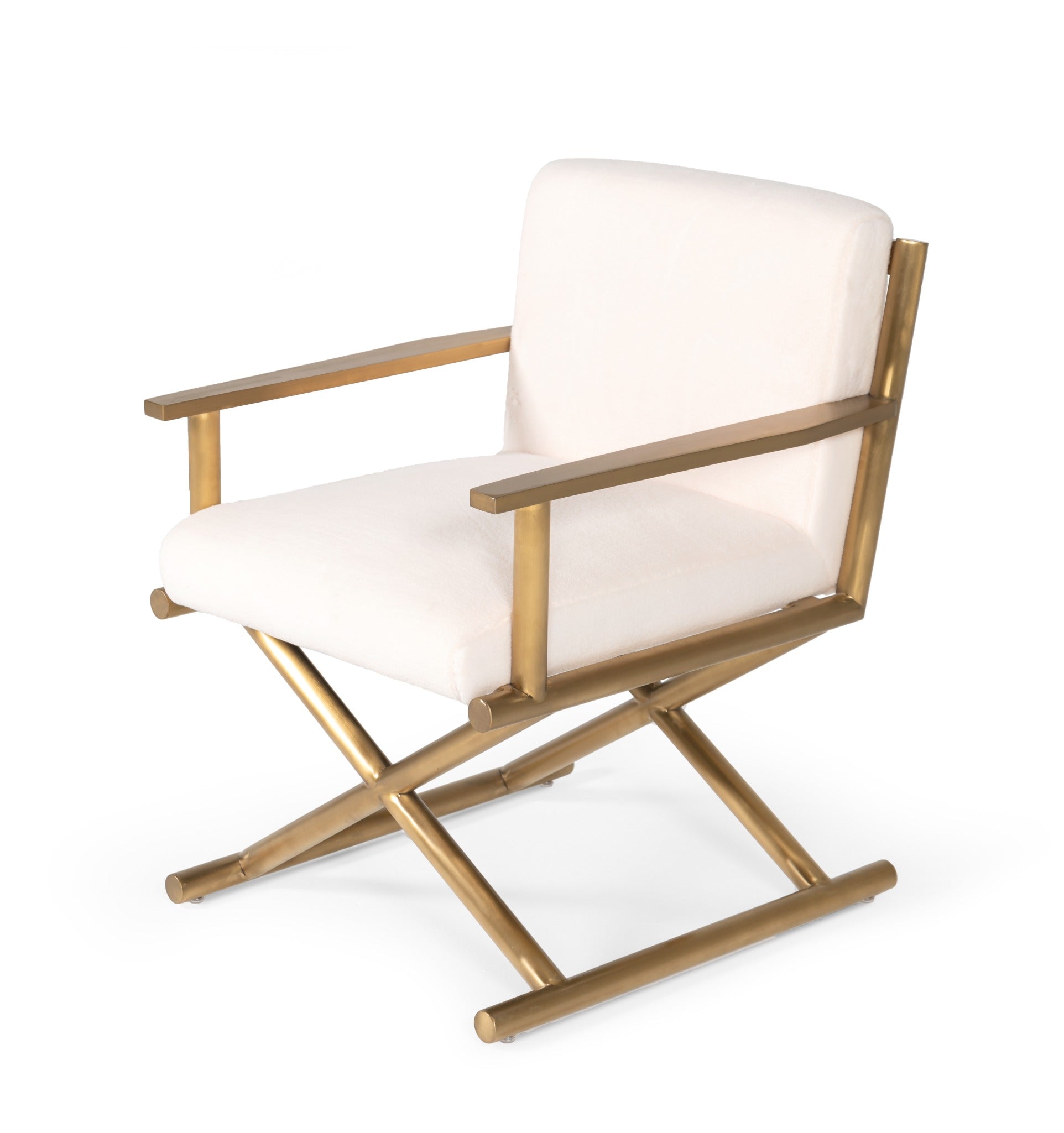 Modrest Haxtun - Modern Cream Sherpa Accent Chair-Lounge Chair-VIG-Wall2Wall Furnishings