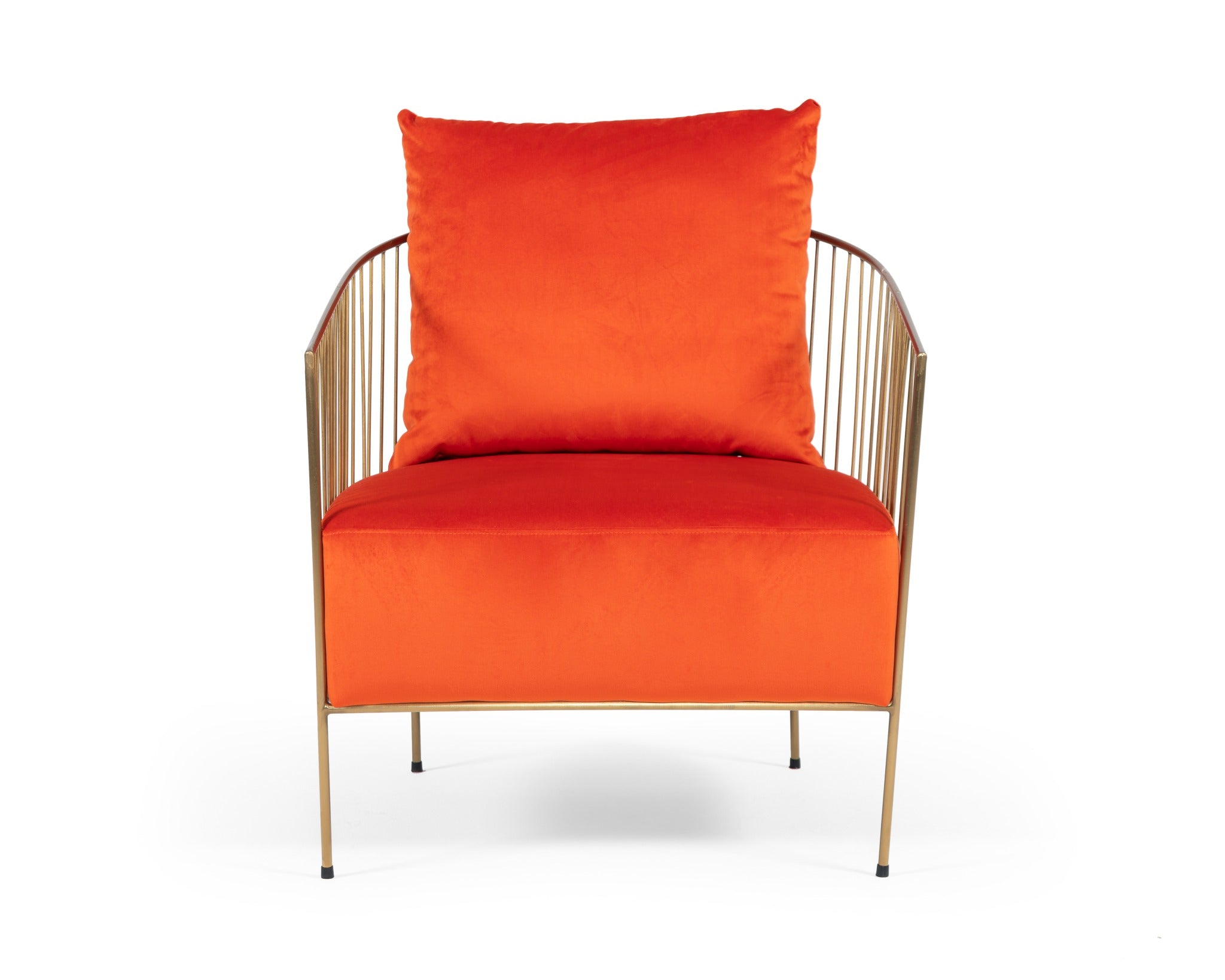Modrest Loveland - Glam Orange Velvet Accent Chair-Lounge Chair-VIG-Wall2Wall Furnishings