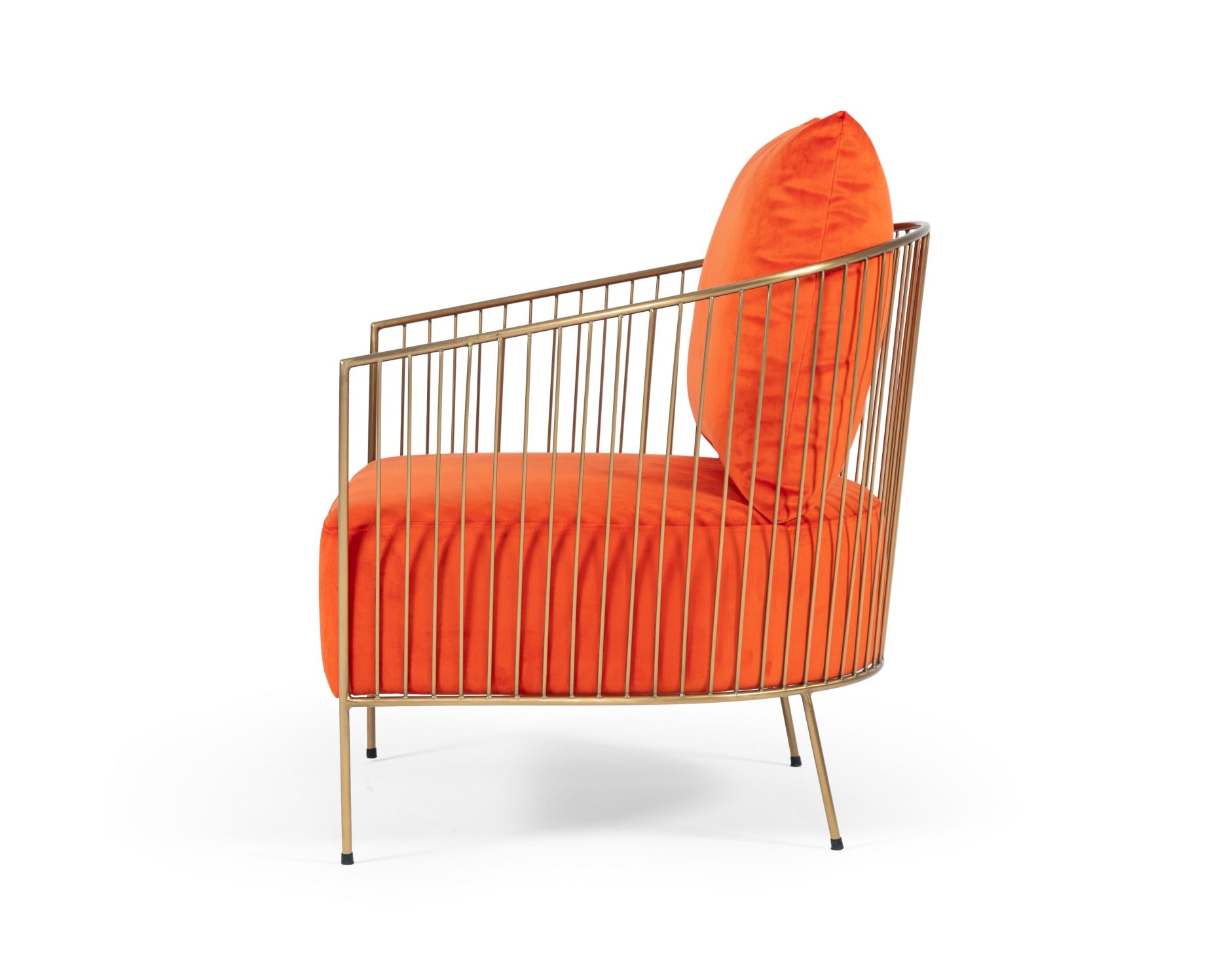 Modrest Loveland - Glam Orange Velvet Accent Chair-Lounge Chair-VIG-Wall2Wall Furnishings
