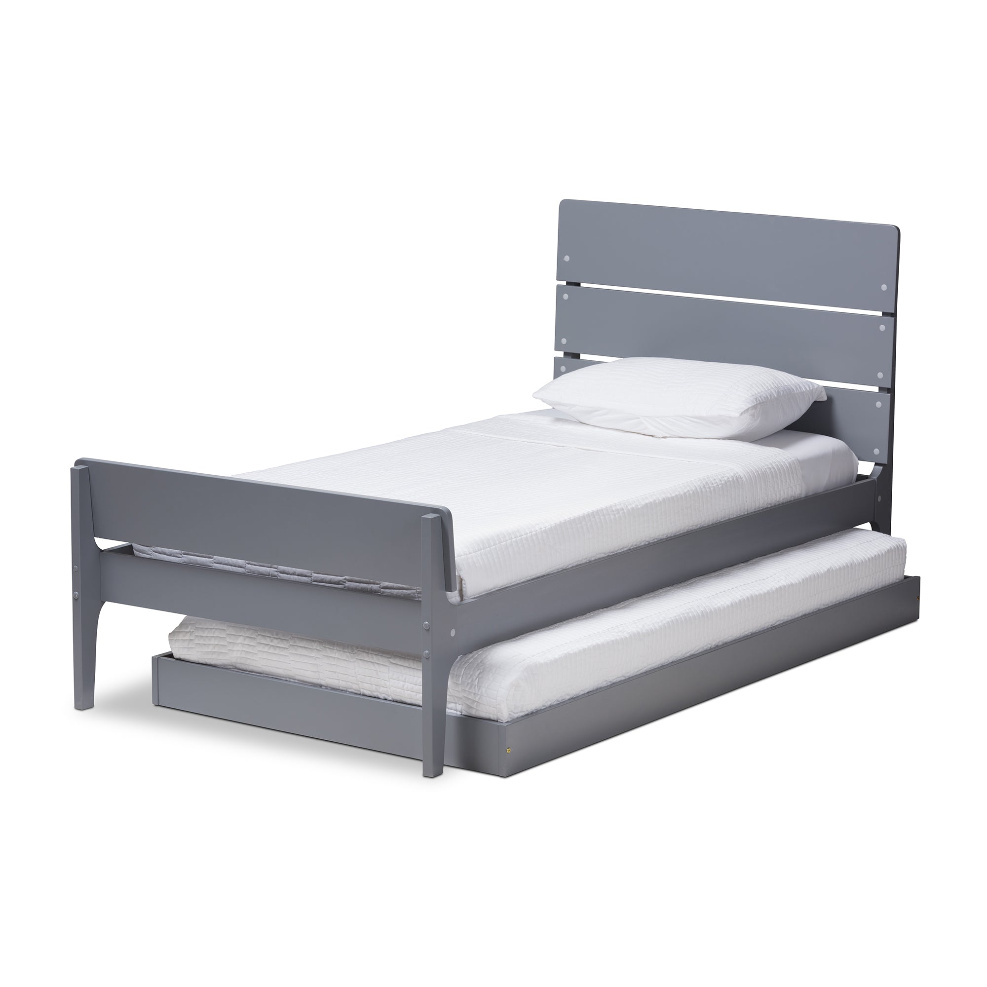Nereida Mission Bed & Trundle Grey-Finished-Bed & Trundle-Baxton Studio - WI-Wall2Wall Furnishings