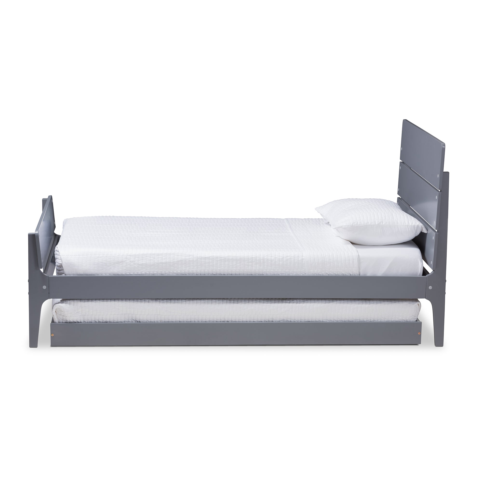 Nereida Mission Bed & Trundle Grey-Finished-Bed & Trundle-Baxton Studio - WI-Wall2Wall Furnishings