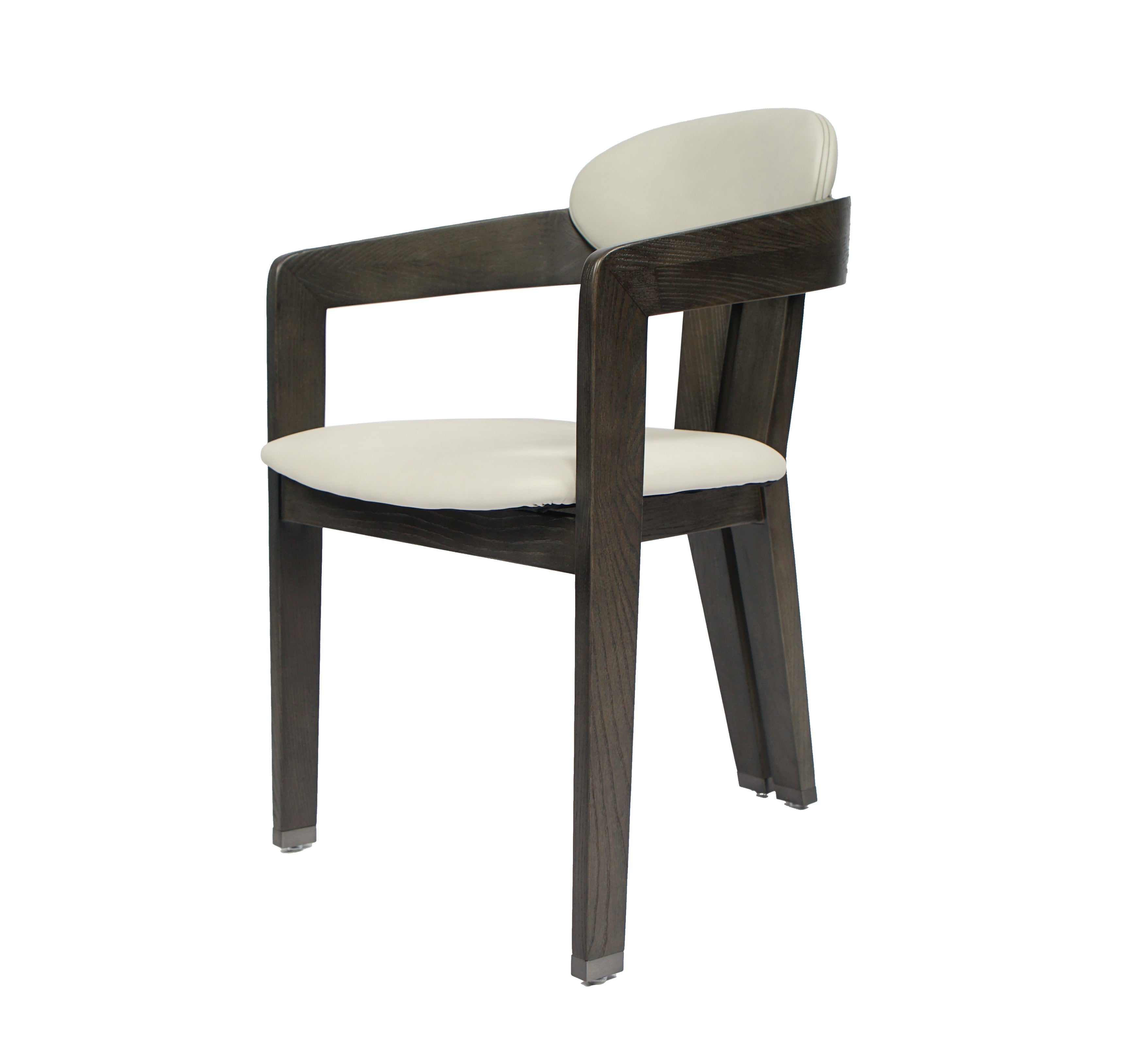 Modrest Thorne Beige and Wenge Arm Dining Chair-Chair-VIG-Wall2Wall Furnishings