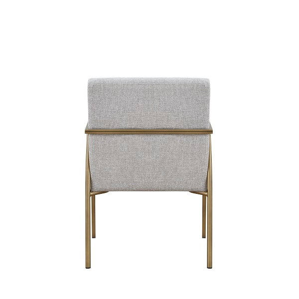 Modrest Burnham - Modern White & Brass Arm Dining Chair-Dining Chair-VIG-Wall2Wall Furnishings