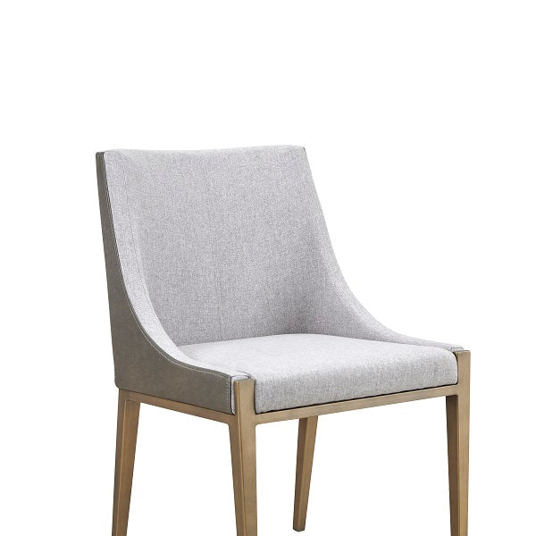 Modrest Fairview - Modern Grey & Brass Dining Chair-Dining Chair-VIG-Wall2Wall Furnishings