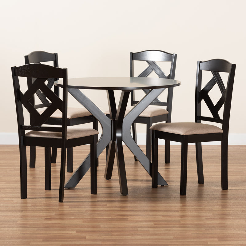 Carlin Modern Dining Table & Dining Chairs 5-Piece-Dining Set-Baxton Studio - WI-Wall2Wall Furnishings