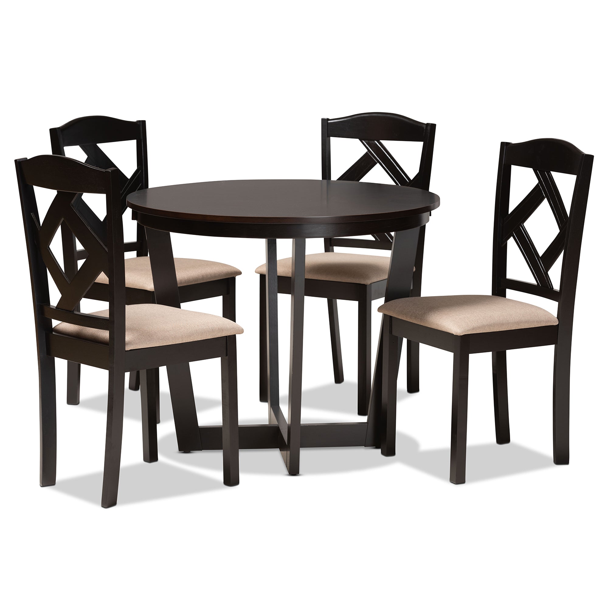 Morigan Modern Dining Table & Dining Chairs 5-Piece-Dining Set-Baxton Studio - WI-Wall2Wall Furnishings