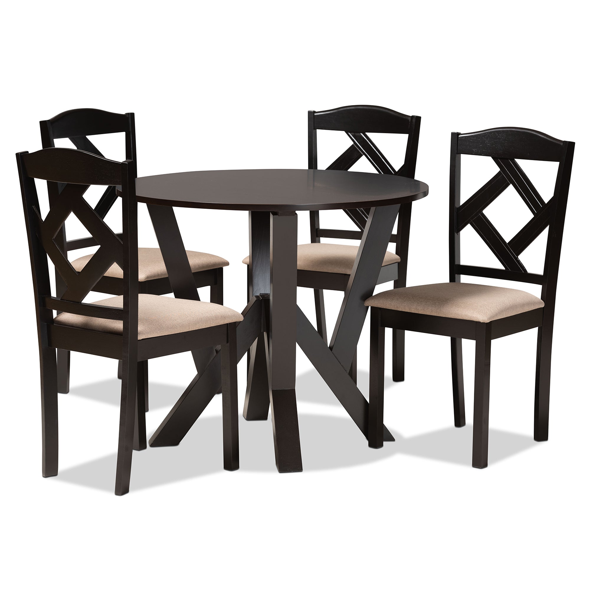 Riona Modern Dining Table & Dining Chairs 5-Piece-Dining Set-Baxton Studio - WI-Wall2Wall Furnishings
