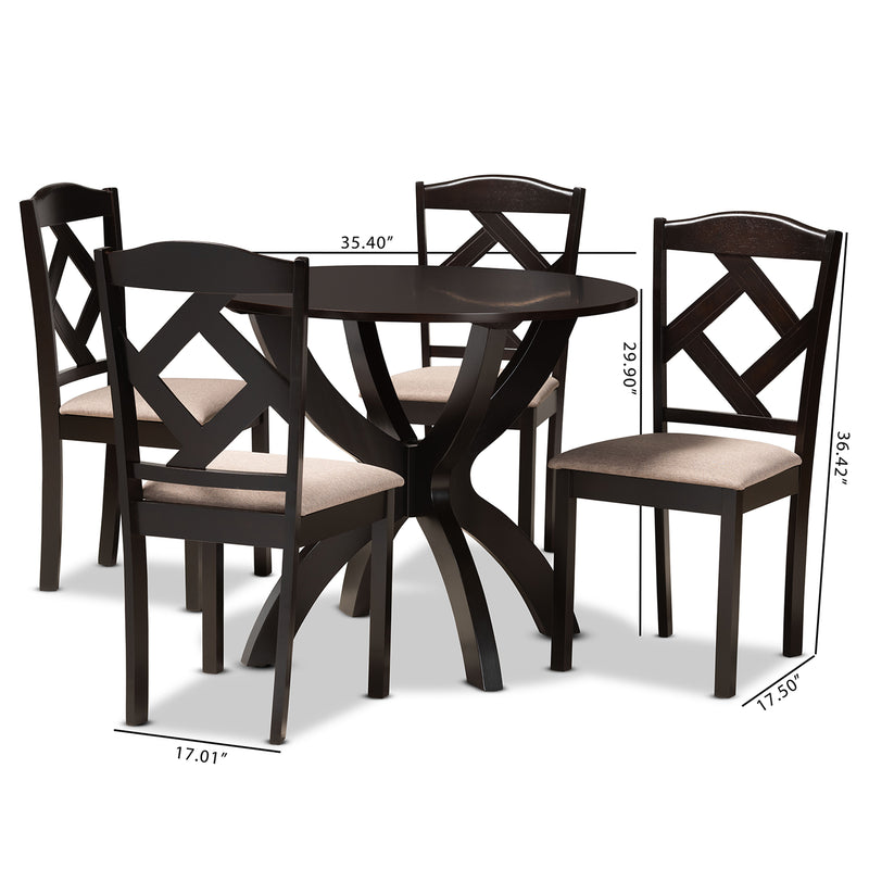 Quinlan Modern Dining Table & Dining Chairs 5-Piece-Dining Set-Baxton Studio - WI-Wall2Wall Furnishings