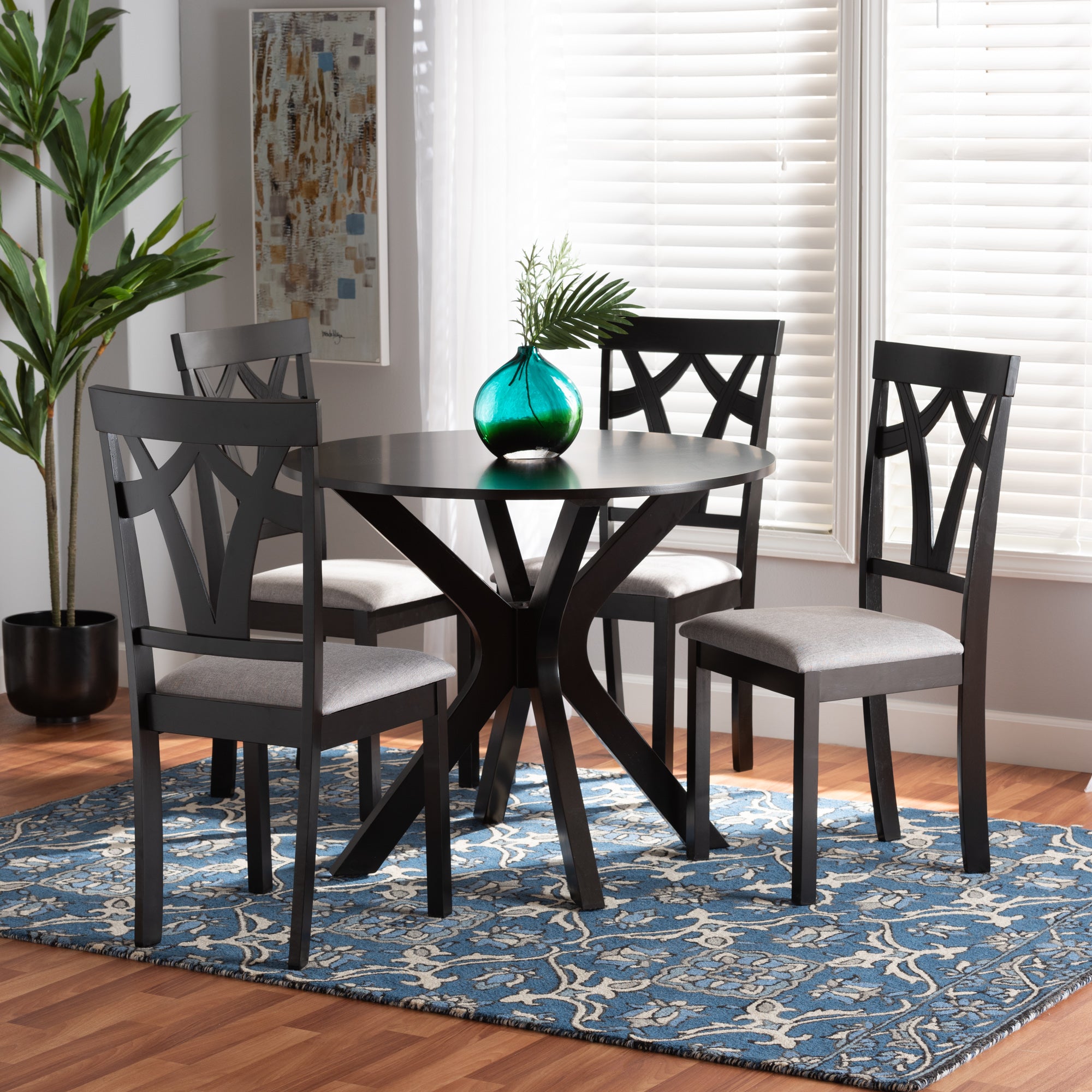 Luise Modern Table & Dining Chairs 5-Piece-Dining Set-Baxton Studio - WI-Wall2Wall Furnishings