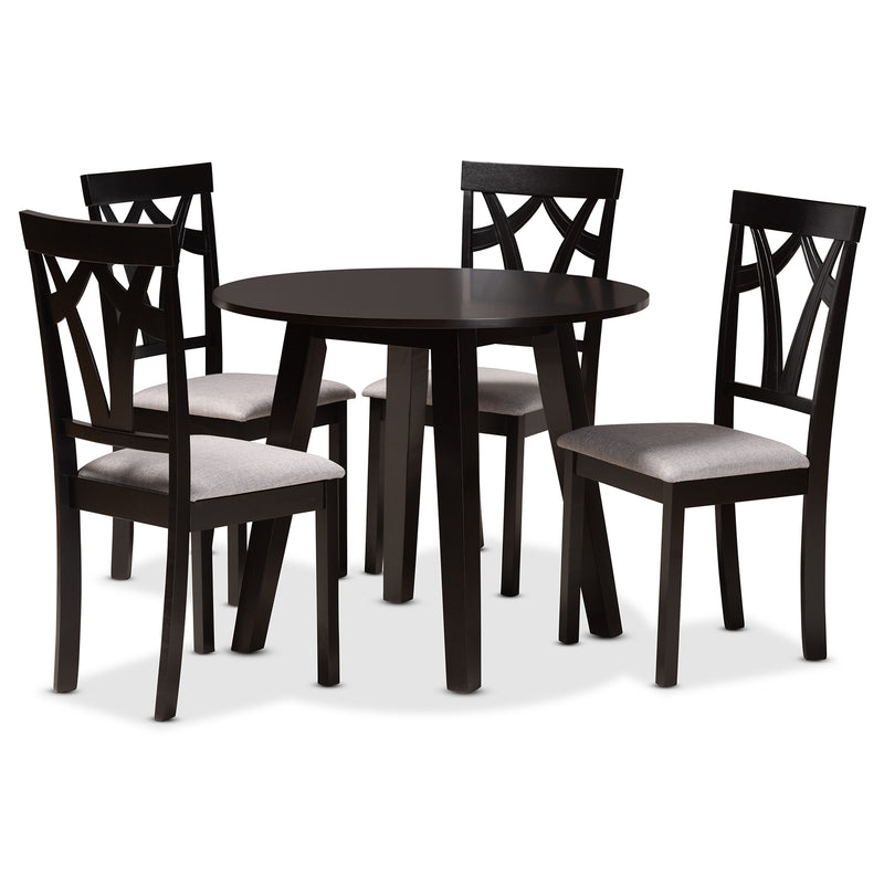 Derya Transitional Table & Dining Chairs 5-Piece-Dining Set-Baxton Studio - WI-Wall2Wall Furnishings