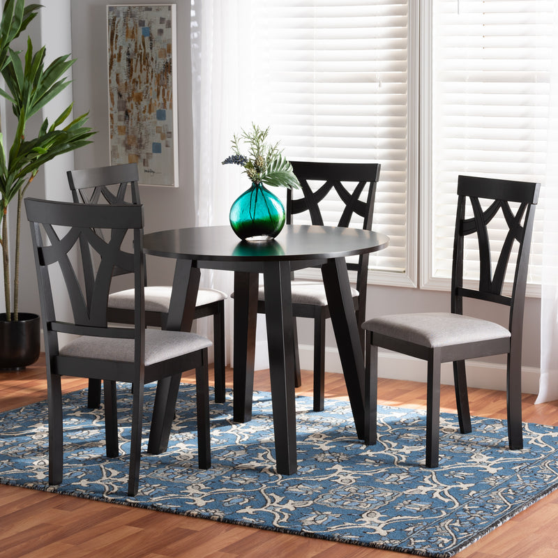 Derya Transitional Table & Dining Chairs 5-Piece-Dining Set-Baxton Studio - WI-Wall2Wall Furnishings